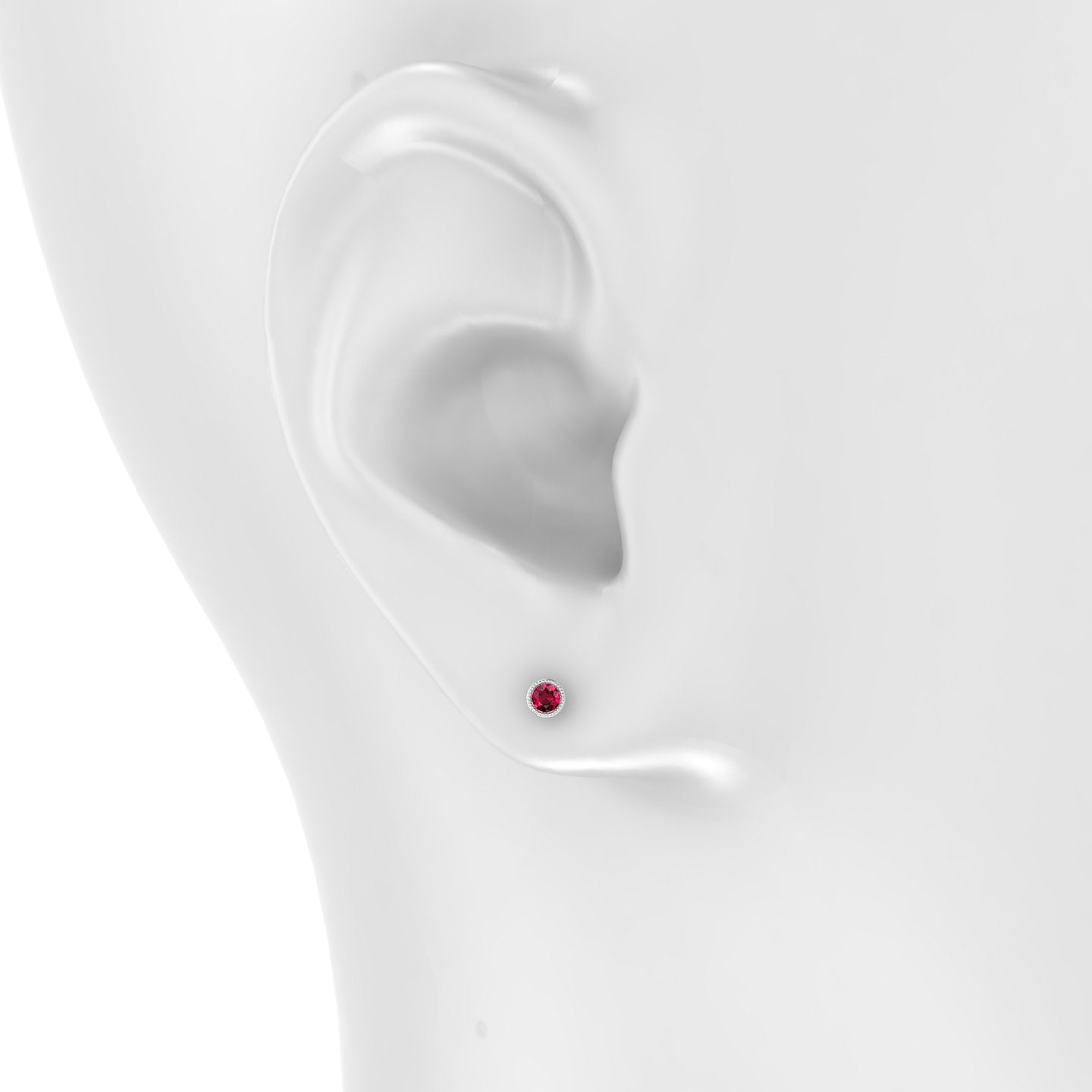 Aya | 18k White Gold 5 mm 3.5 mm Round Ruby Piercing