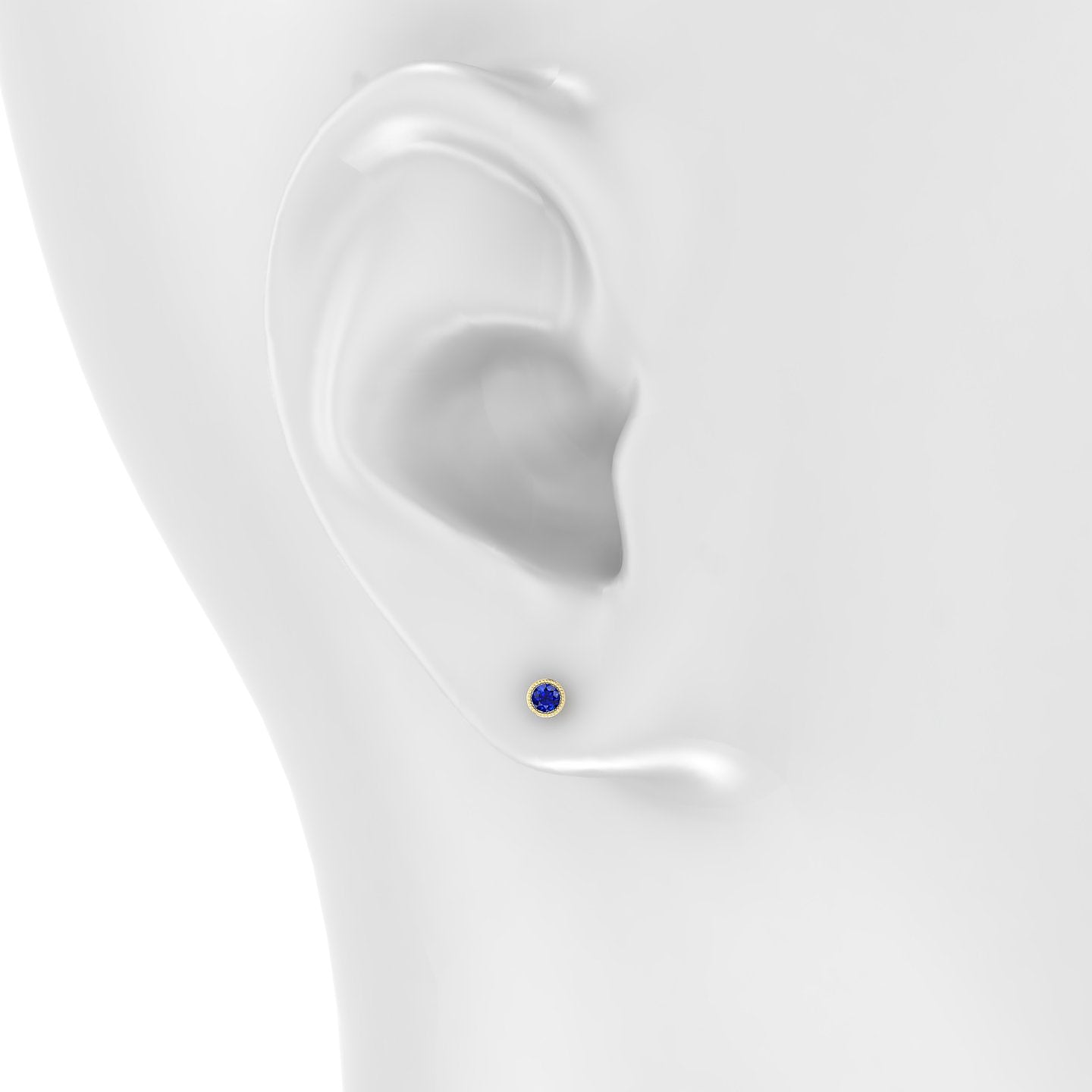 Aya | 18k Yellow Gold 5 mm 3.5 mm Round Sapphire Piercing