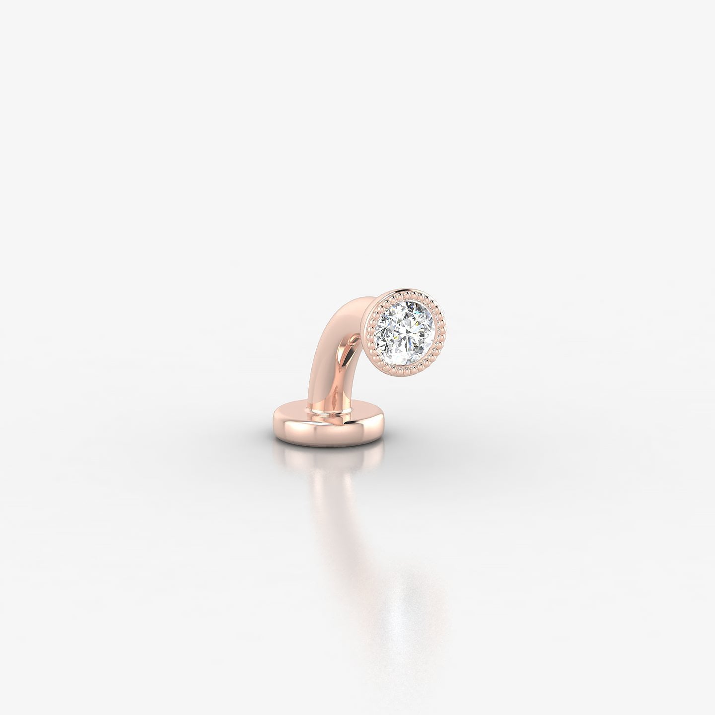 Aya | 18k Rose Gold 3.5 mm 6 mm Round Diamond Floating Navel Piercing