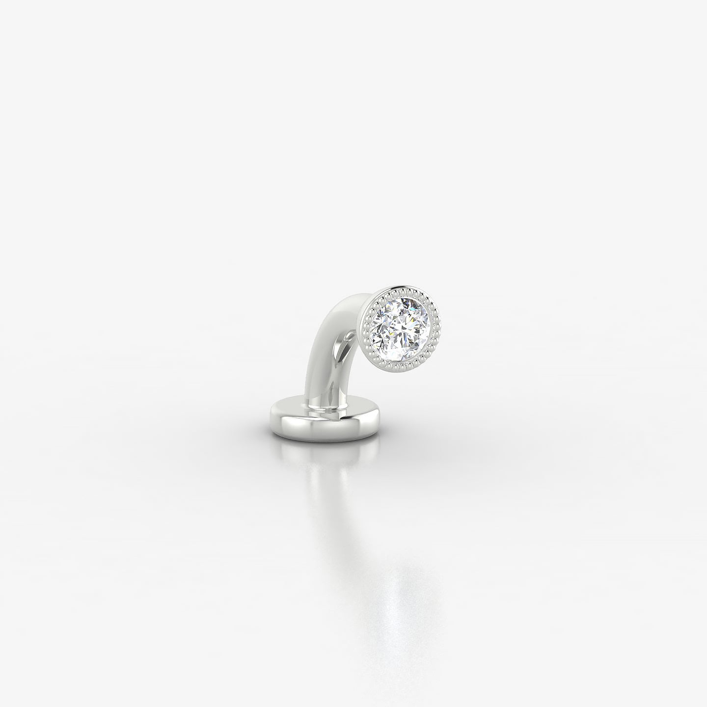 Aya | 18k White Gold 3.5 mm 6 mm Round Diamond Floating Navel Piercing