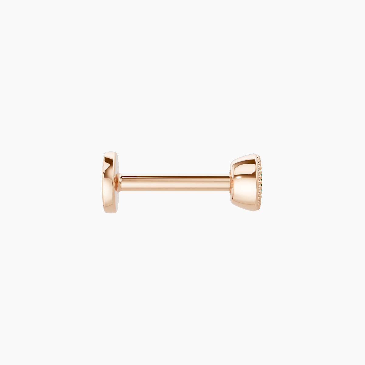Aya | 18k Rose Gold 6.5 mm 3.5 mm Round Emerald Nose Piercing