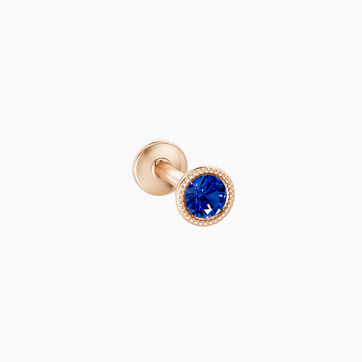 Aya | 18k Rose Gold 6.5 mm 3.5 mm Round Sapphire Nose Piercing