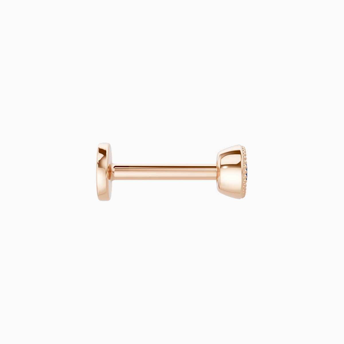 Aya | 18k Rose Gold 6.5 mm 3.5 mm Round Sapphire Nose Piercing
