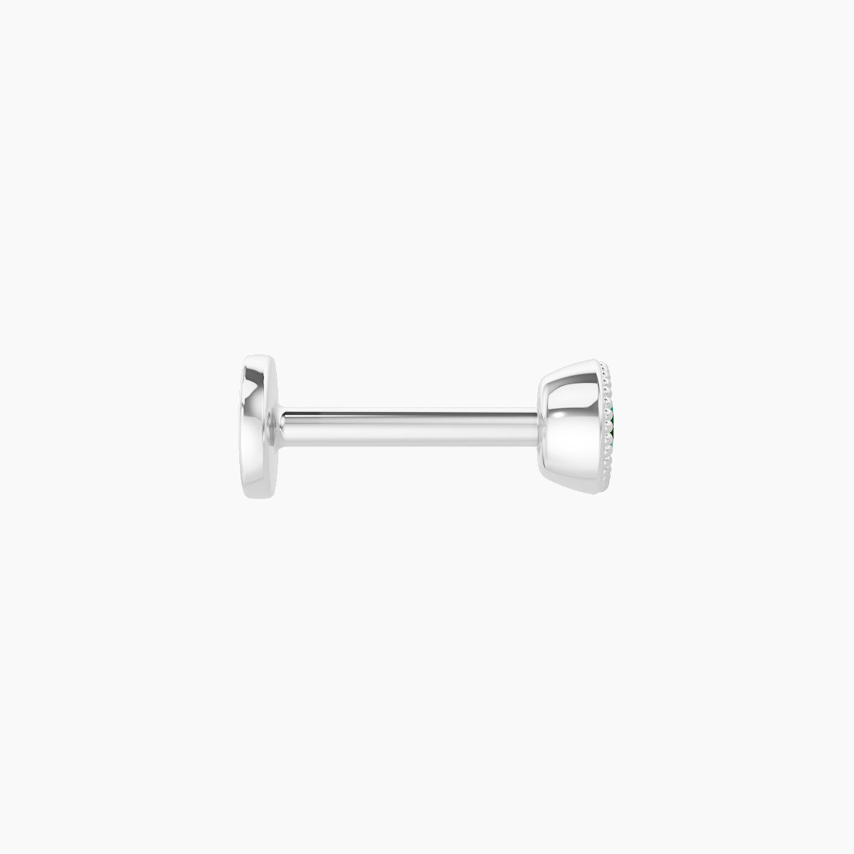 Aya | 18k White Gold 6.5 mm 3.5 mm Round Emerald Nose Piercing