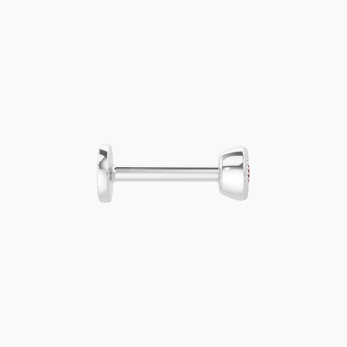 Aya | 18k White Gold 6.5 mm 3.5 mm Round Ruby Nose Piercing
