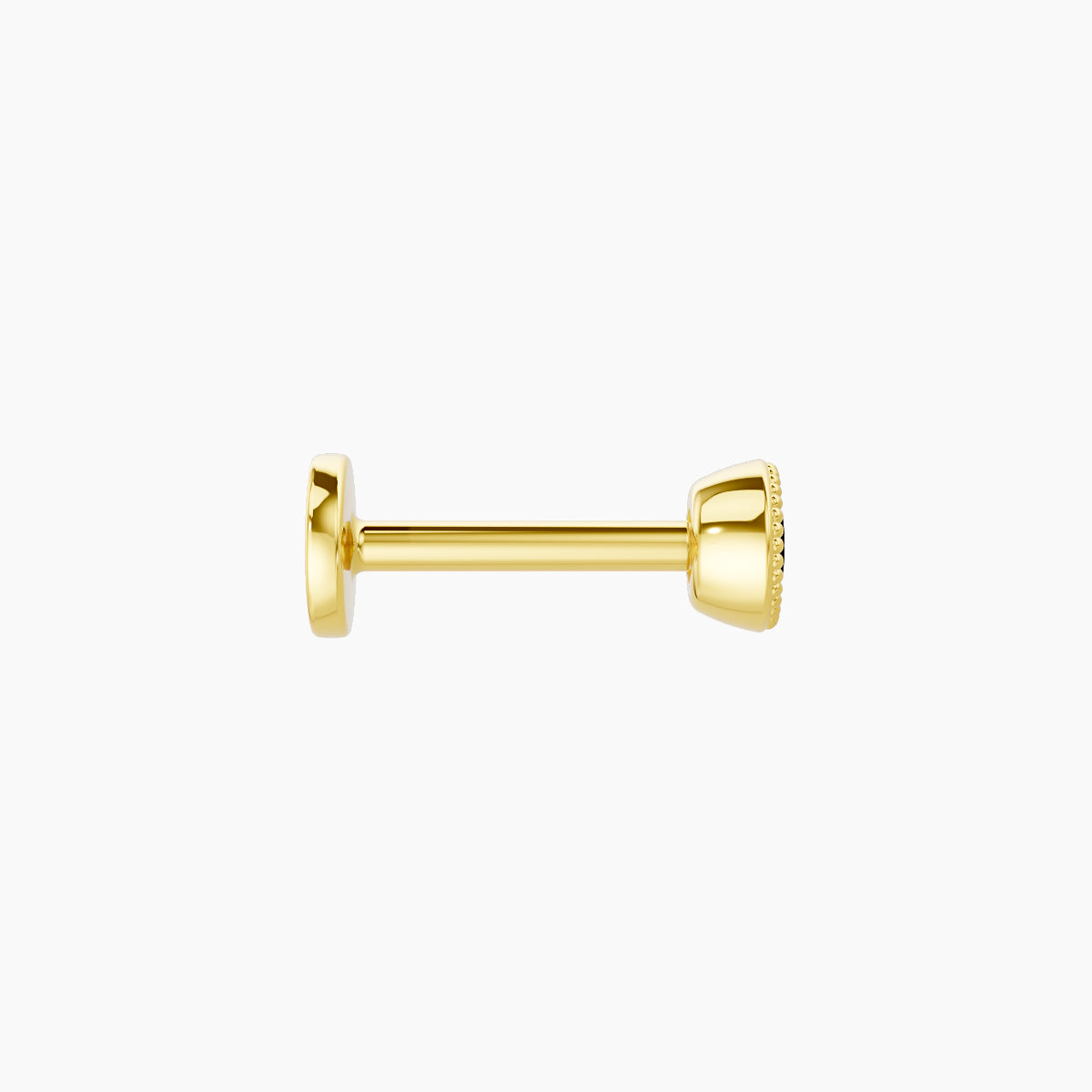 Aya | 18k Yellow Gold 6.5 mm 3.5 mm Round Black Diamond Nose Piercing