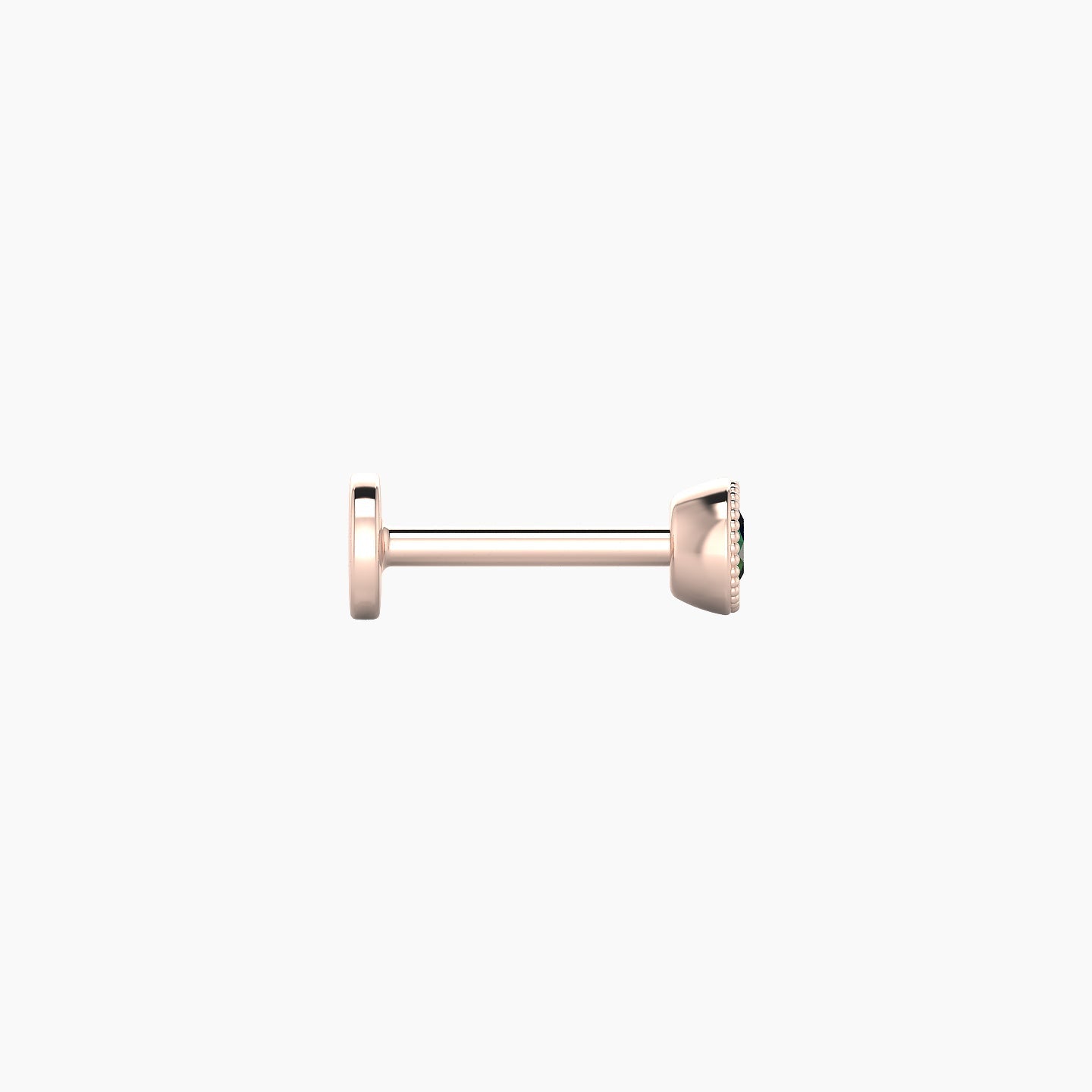 Aya | 18k Rose Gold 6.5 mm 3.5 mm Round Emerald Nostril Piercing