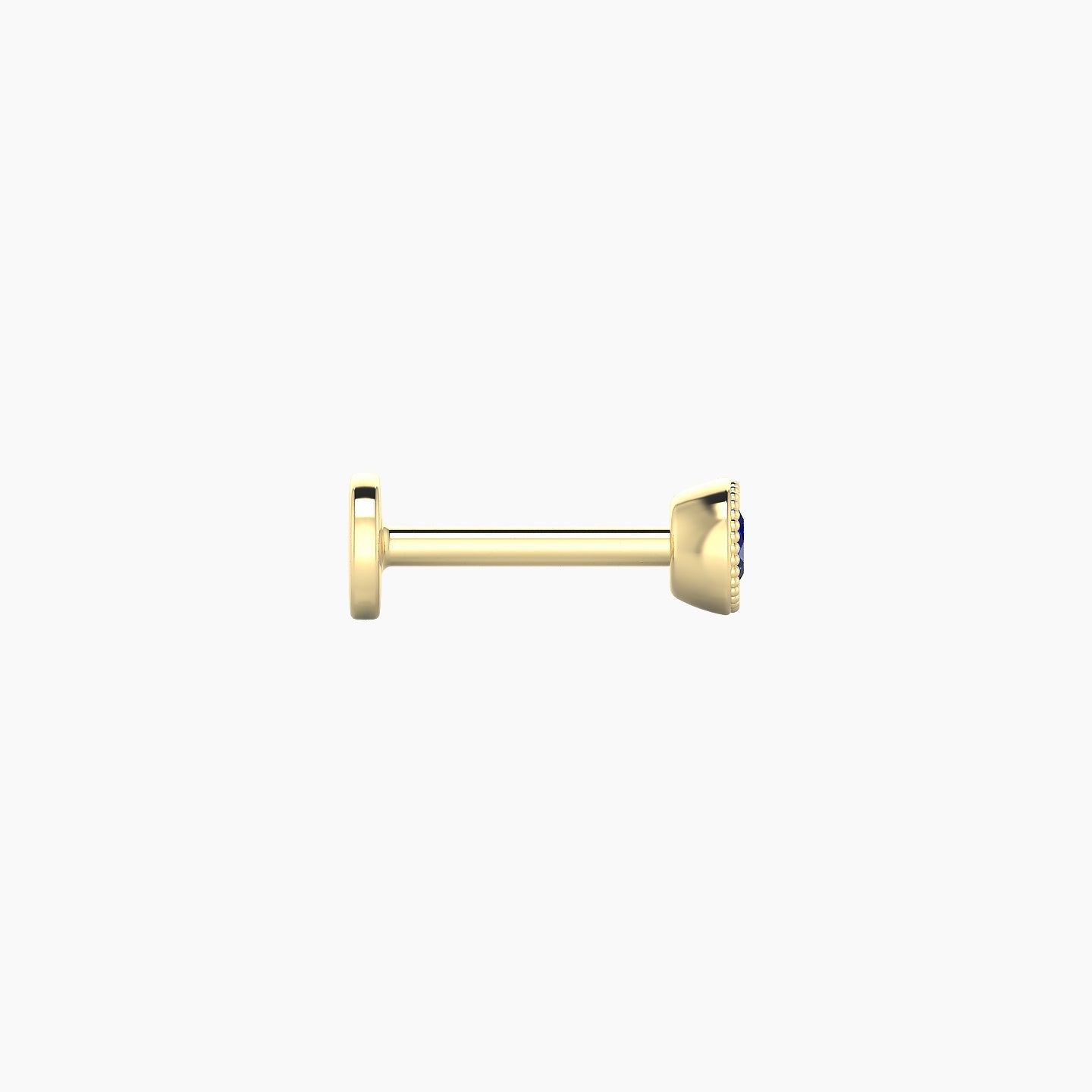 Aya | 18k Yellow Gold 6.5 mm 3.5 mm Round Sapphire Nostril Piercing