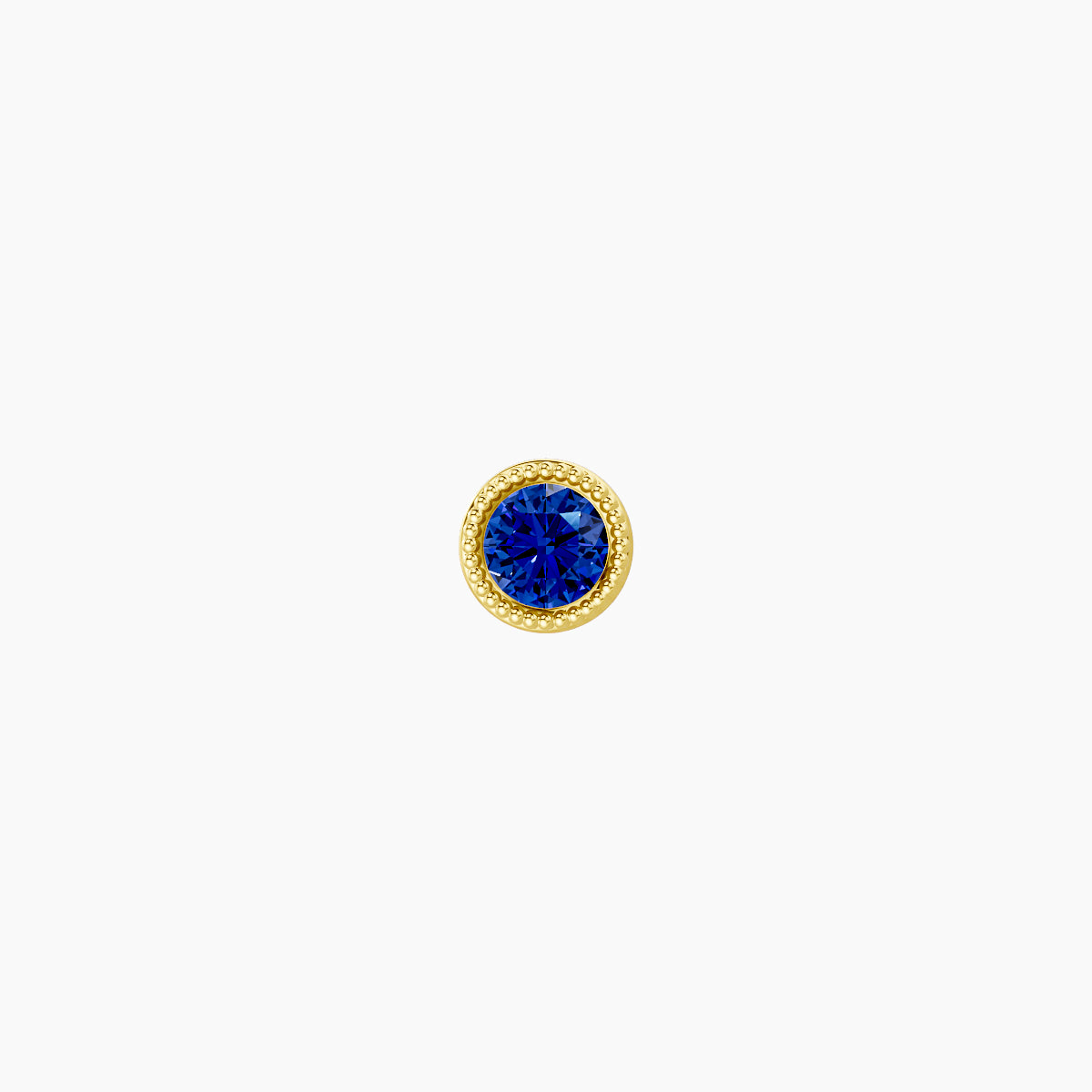 Aya | 18k Yellow Gold 6.5 mm 3.5 mm Round Sapphire Piercing