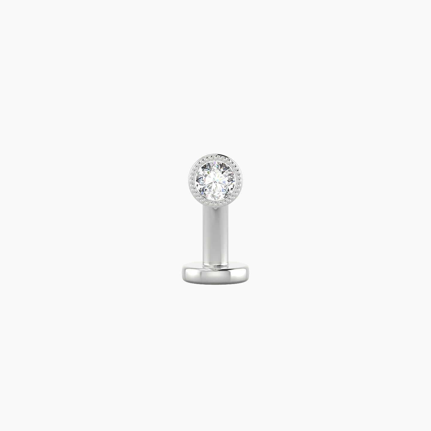 Aya | 18k White Gold 3.5 mm 8 mm Round Diamond Floating Navel Piercing