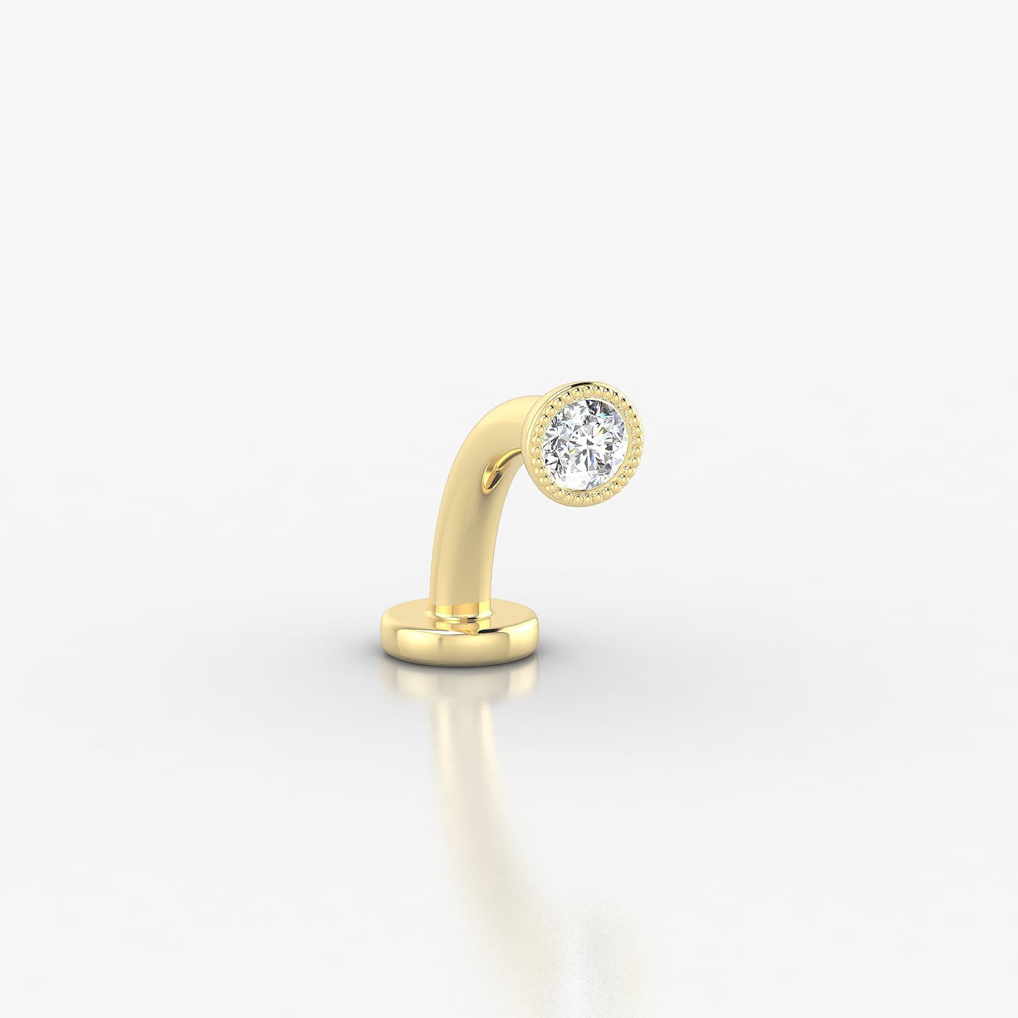 Aya | 18k Yellow Gold 3.5 mm 8 mm Round Diamond Floating Navel Piercing