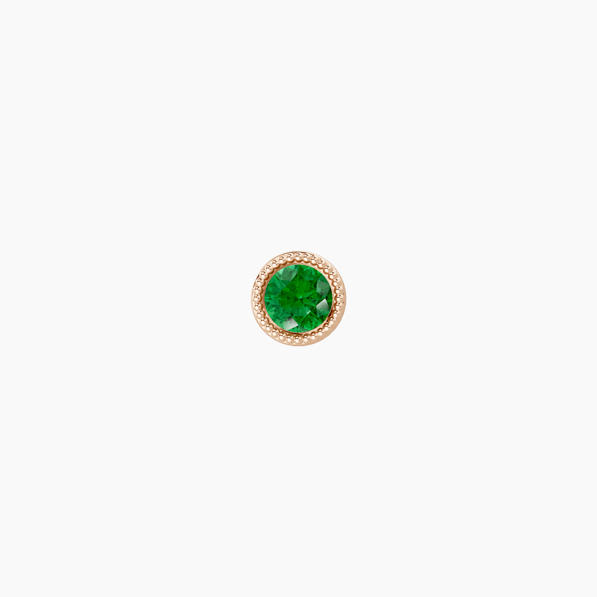 Aya | 18k Rose Gold 8 mm 3.5 mm Round Emerald Nose Piercing