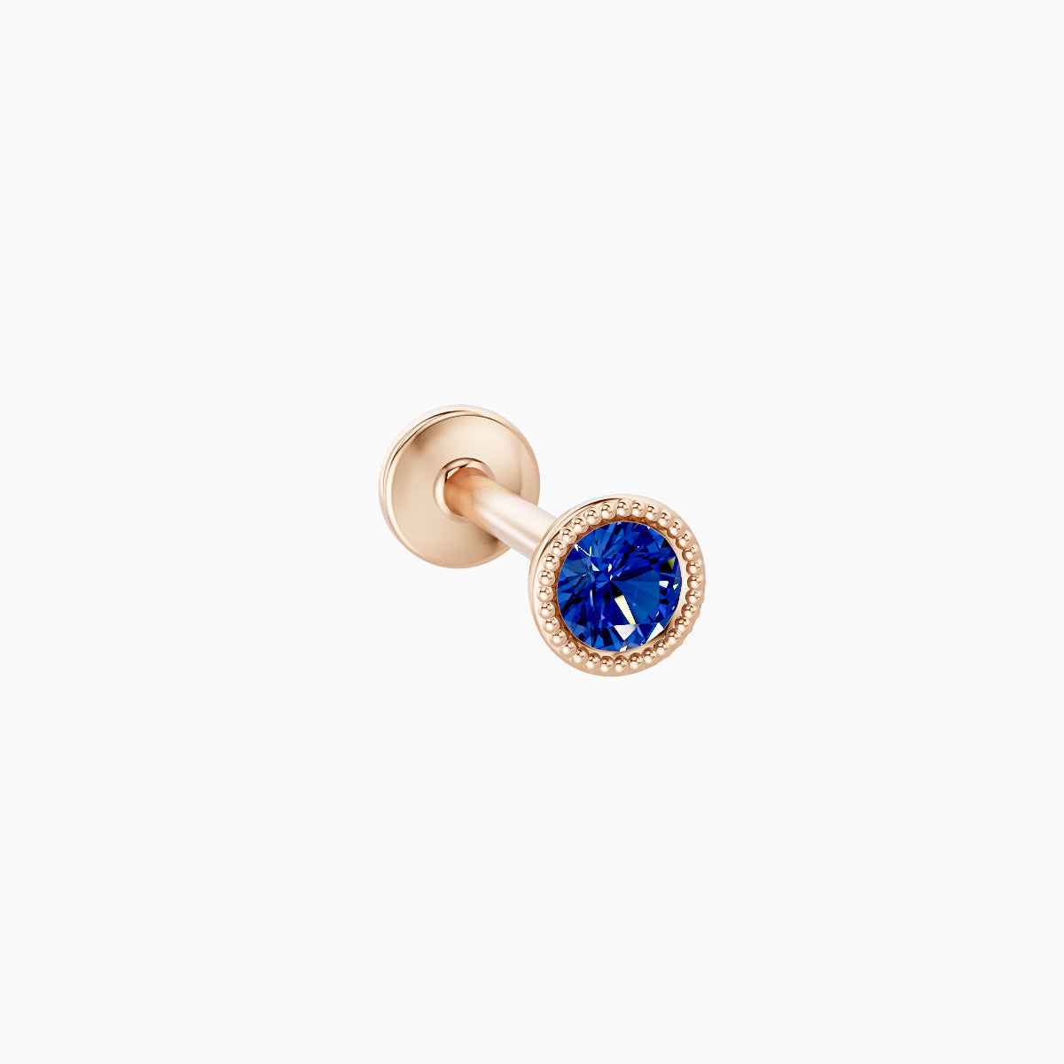 Aya | 18k Rose Gold 8 mm 3.5 mm Round Sapphire Nose Piercing