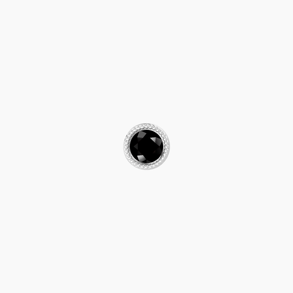 Aya | 18k White Gold 8 mm 3.5 mm Round Black Diamond Nose Piercing