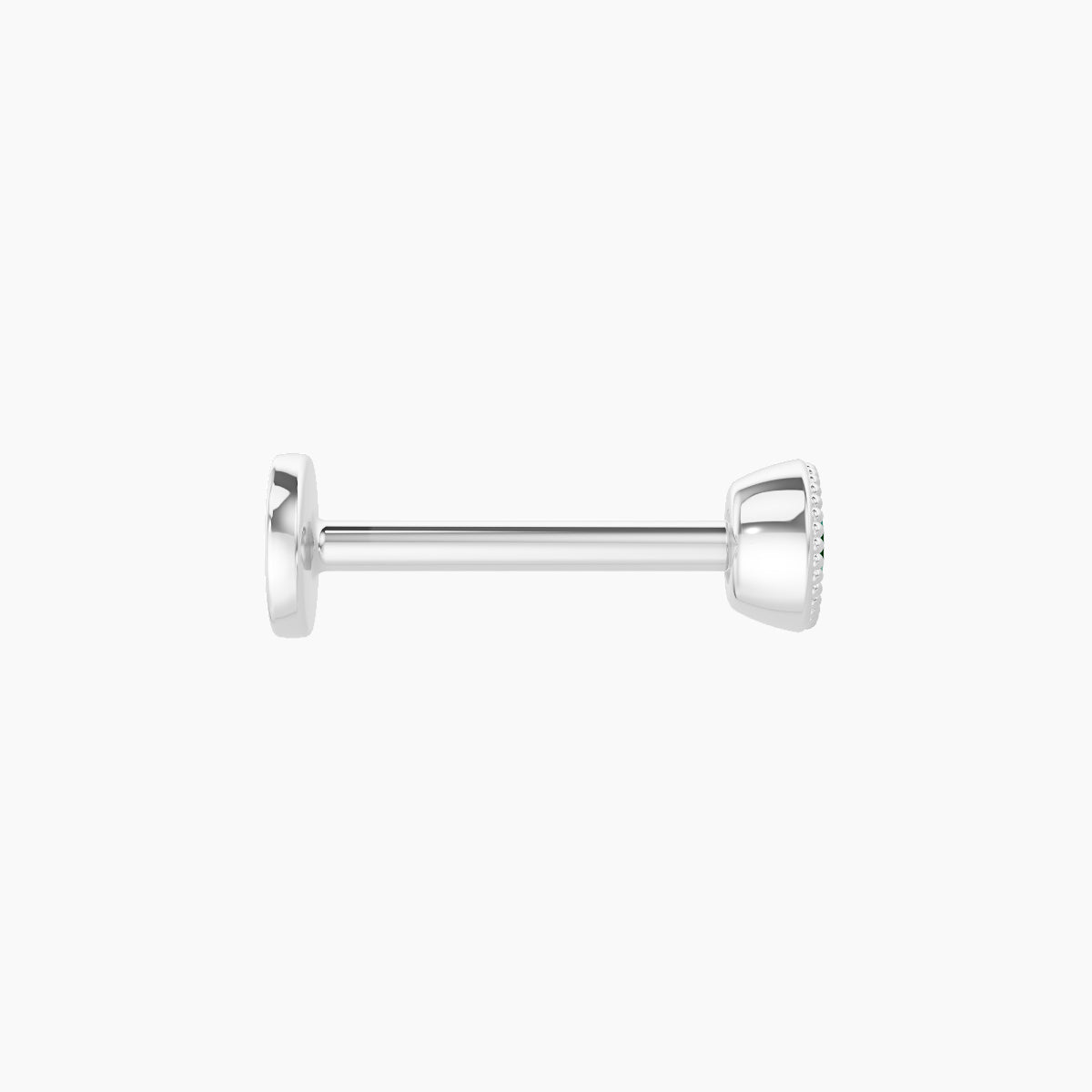Aya | 18k White Gold 8 mm 3.5 mm Round Emerald Nose Piercing