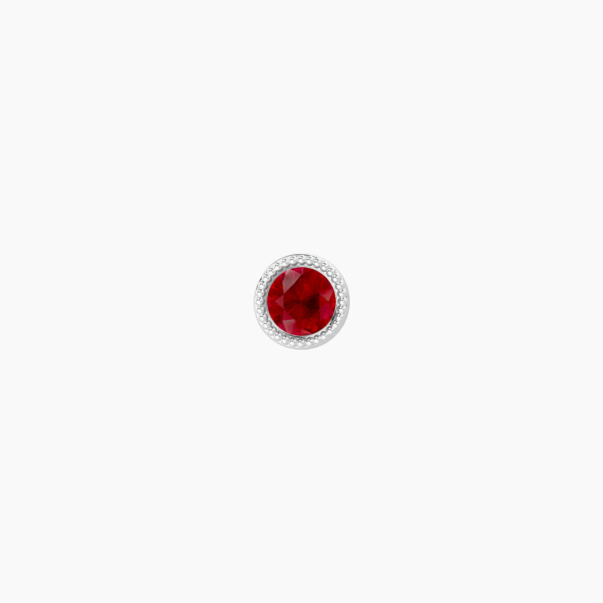 Aya | 18k White Gold 8 mm 3.5 mm Round Ruby Nose Piercing