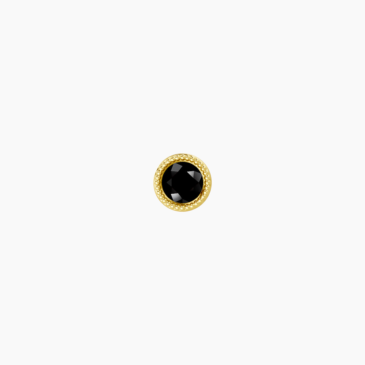 Aya | 18k Yellow Gold 8 mm 3.5 mm Round Black Diamond Nose Piercing