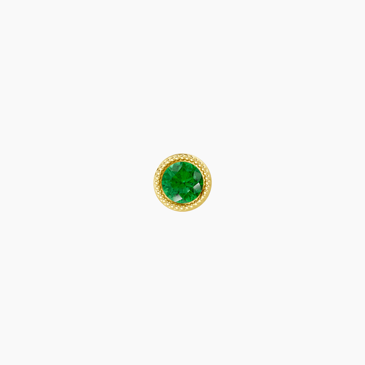 Aya | 18k Yellow Gold 8 mm 3.5 mm Round Emerald Nose Piercing