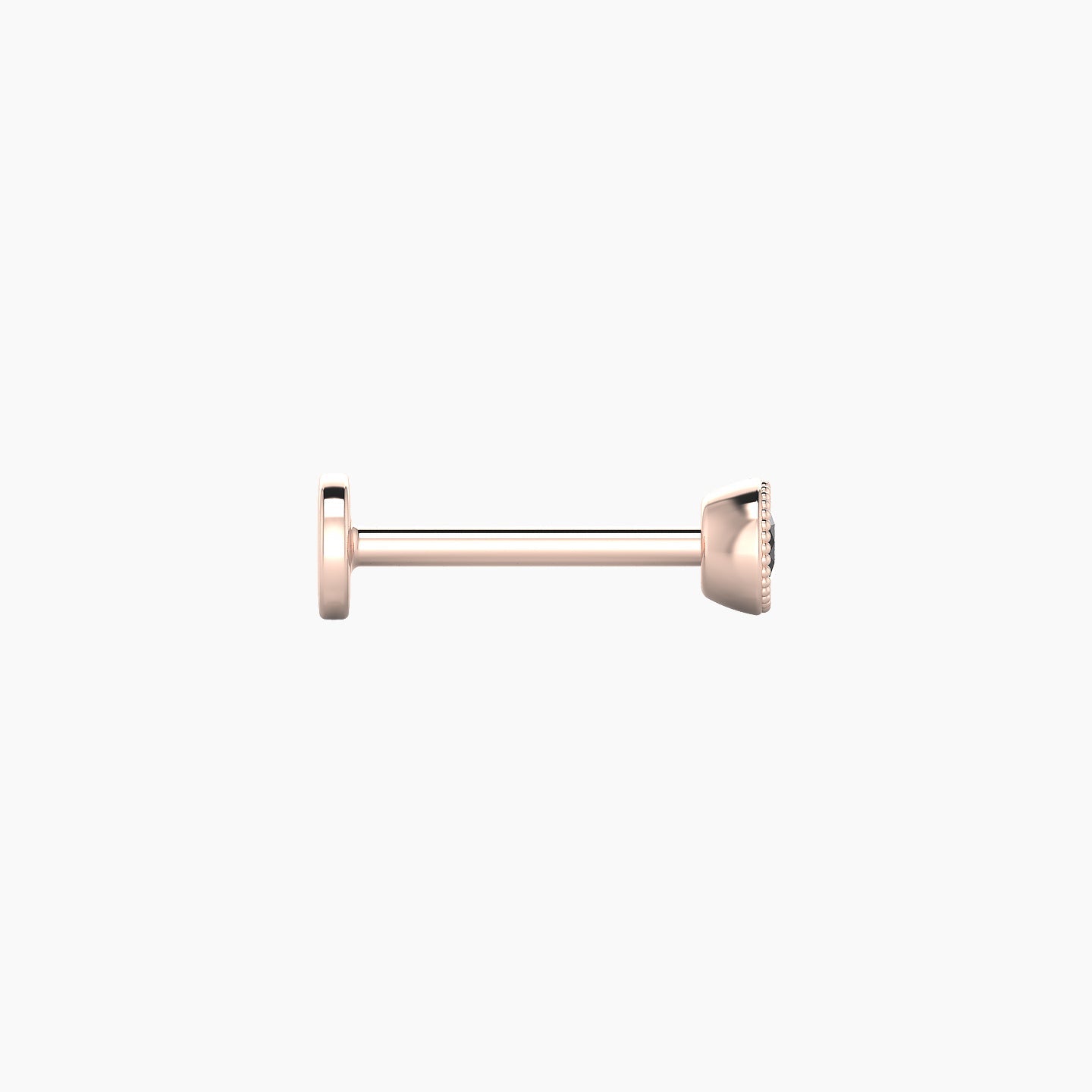 Aya | 18k Rose Gold 8 mm 3.5 mm Round Black Diamond Nostril Piercing