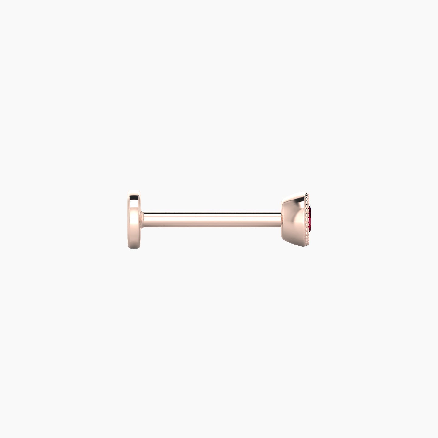 Aya | 18k Rose Gold 8 mm 3.5 mm Round Ruby Nostril Piercing