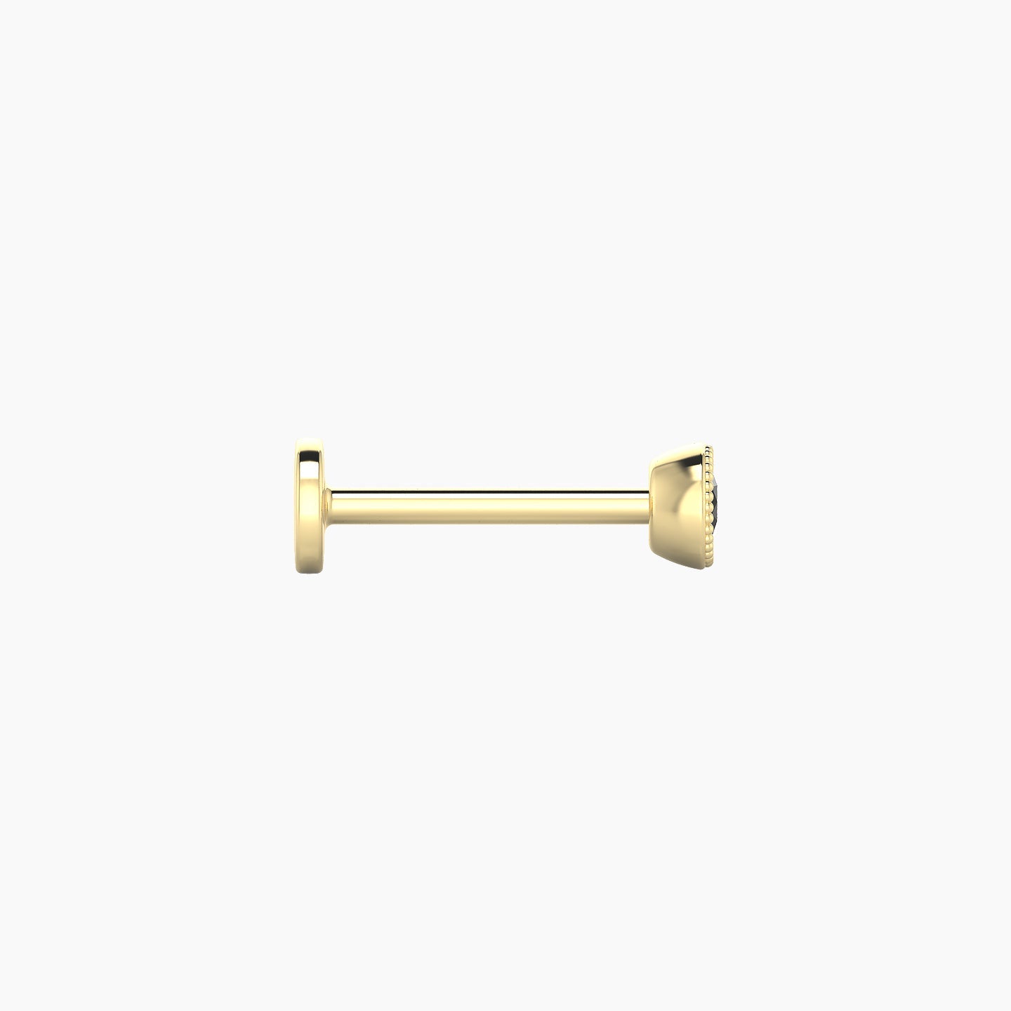 Aya | 18k Yellow Gold 8 mm 3.5 mm Round Black Diamond Nostril Piercing