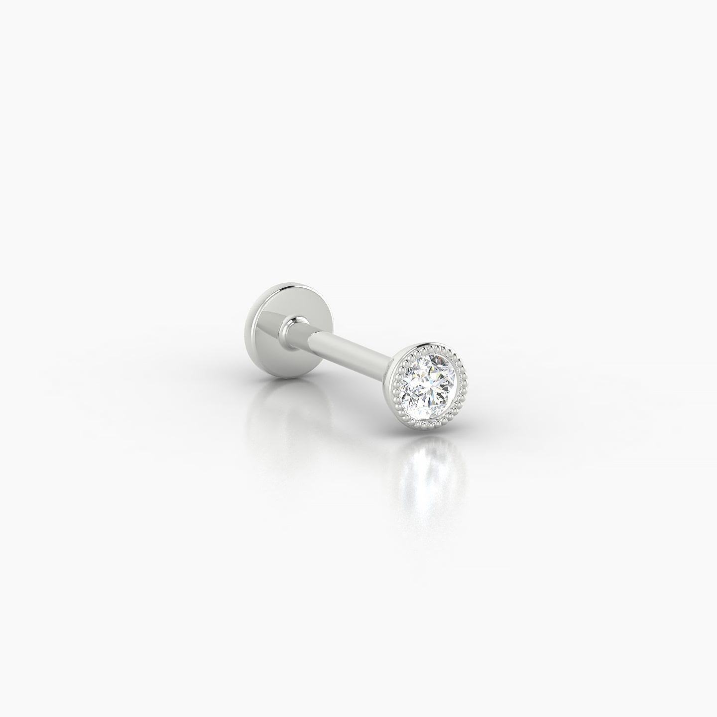 Aya | 18k White Gold 3.5 mm 8 mm Round Diamond Piercing