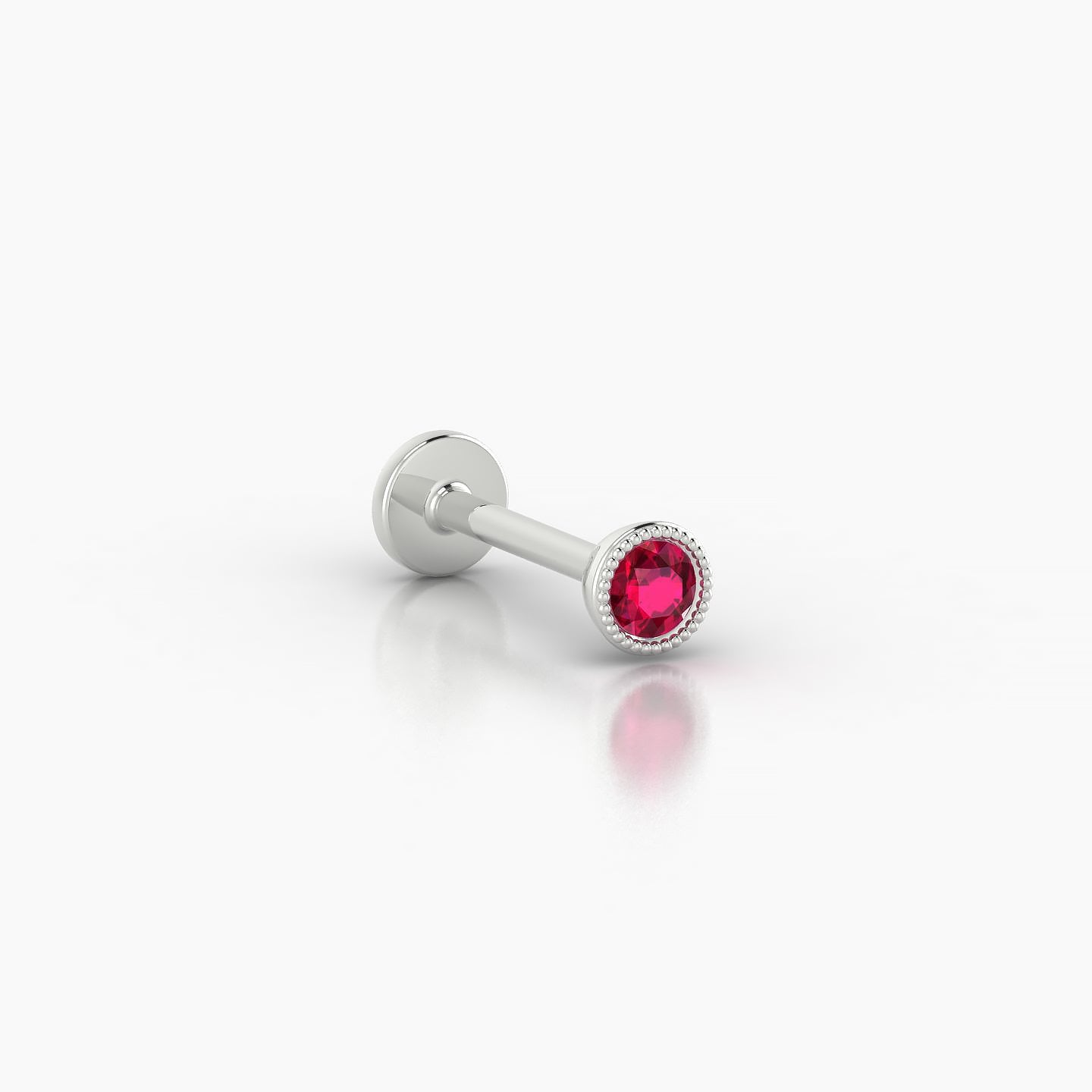 Aya | 18k White Gold 8 mm 3.5 mm Round Ruby Piercing