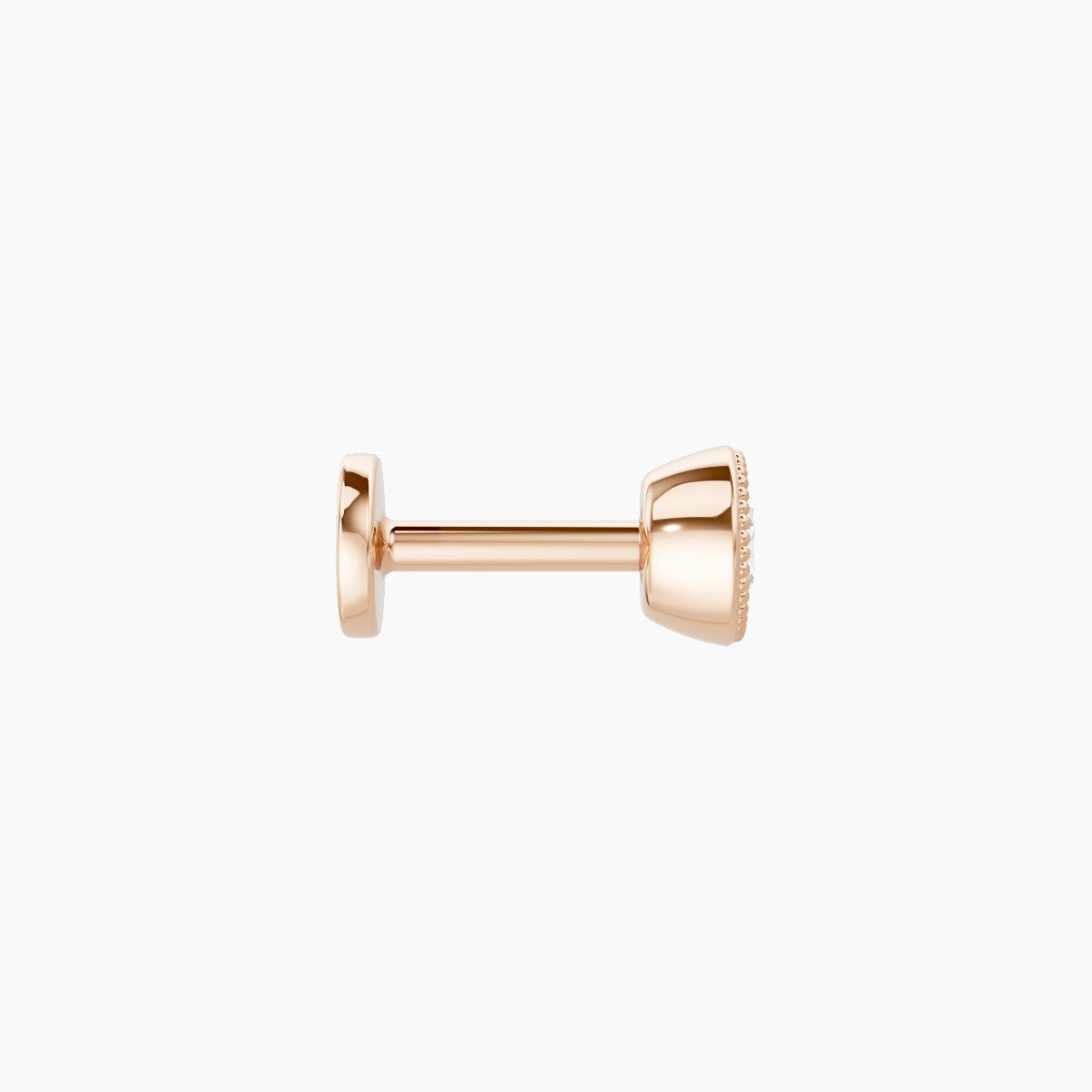 Aya | 18k Rose Gold 4 mm 5 mm Round Diamond Nose Piercing