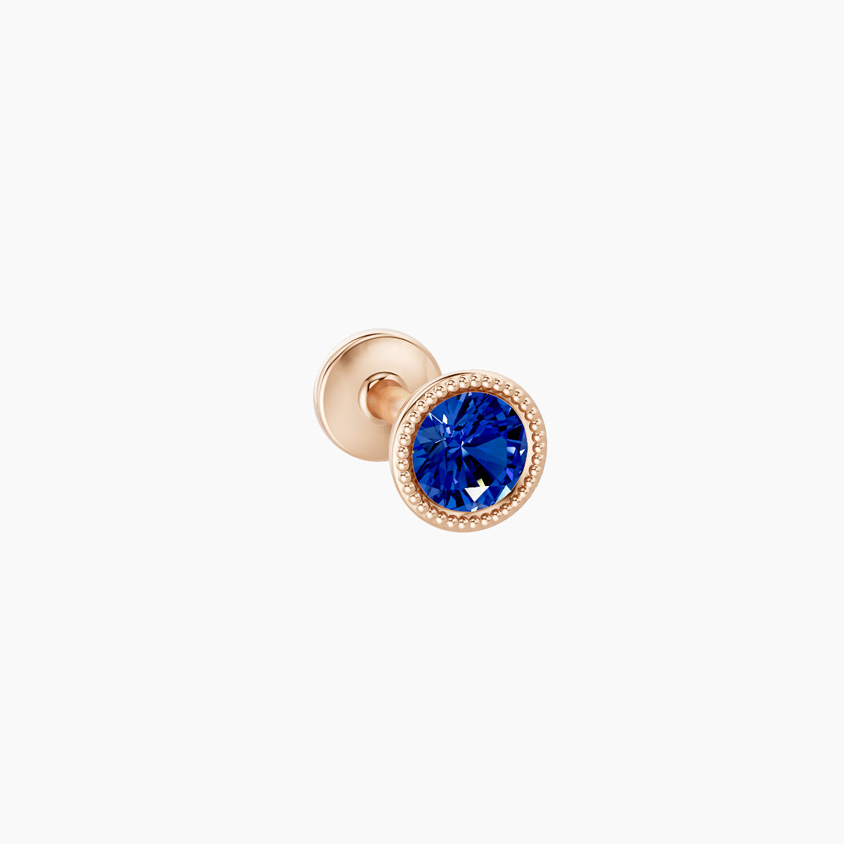 Aya | 18k Rose Gold 5 mm 4 mm Round Sapphire Nose Piercing