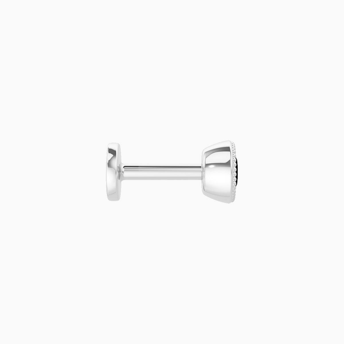 Aya | 18k White Gold 5 mm 4 mm Round Black Diamond Nose Piercing
