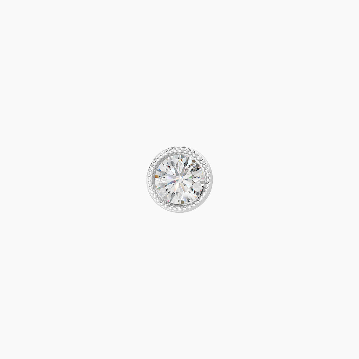 Aya | 18k White Gold 4 mm 5 mm Round Diamond Nose Piercing