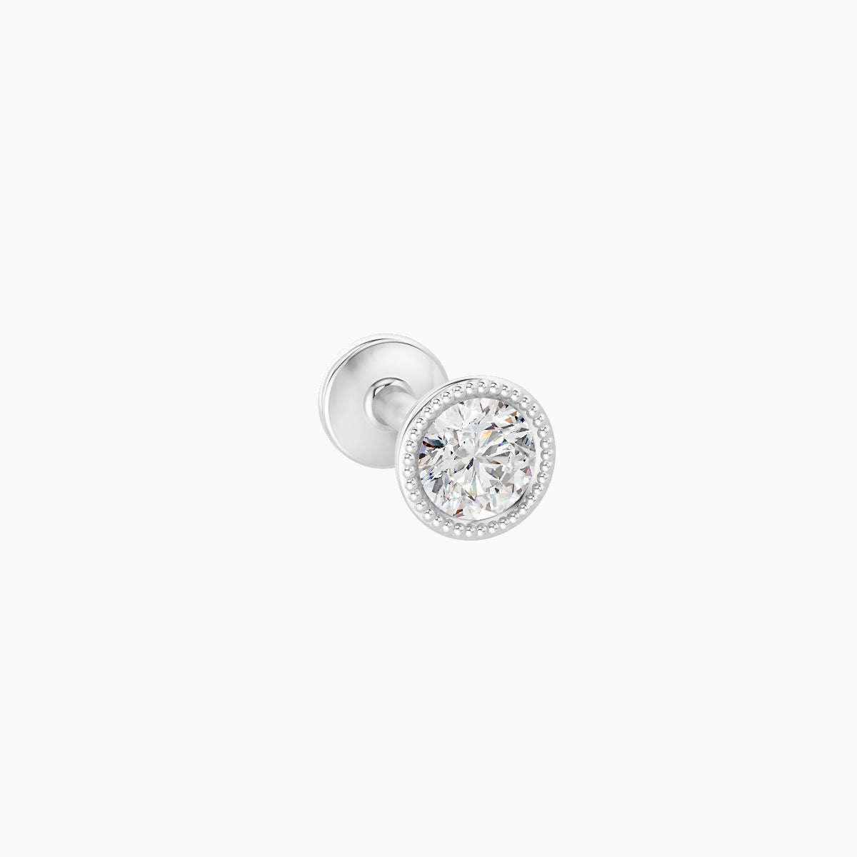 Aya | 18k White Gold 4 mm 5 mm Round Diamond Nose Piercing