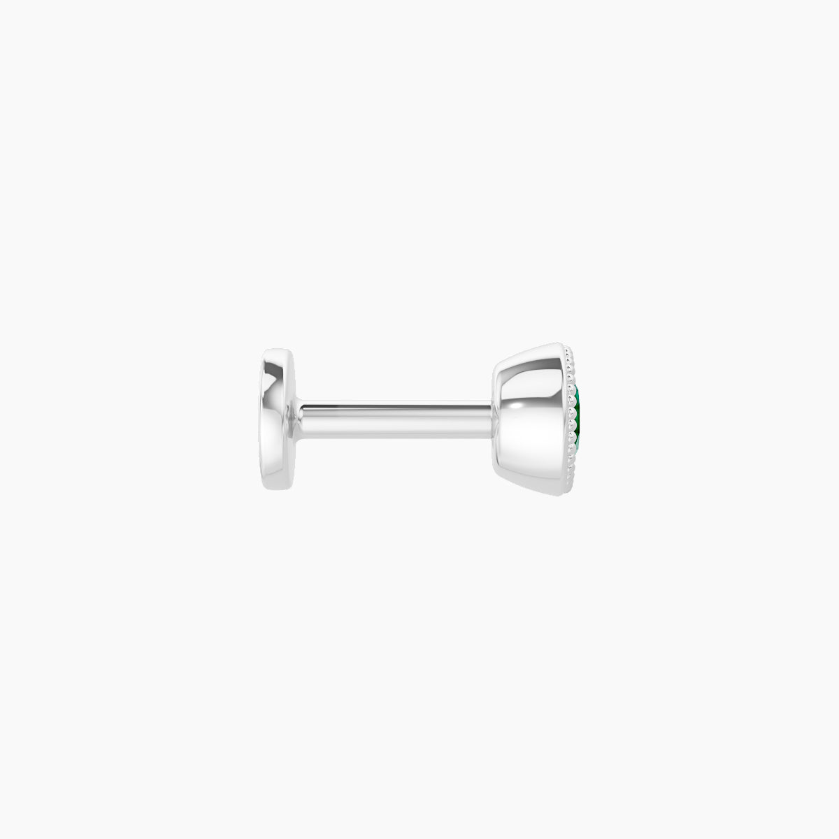 Aya | 18k White Gold 5 mm 4 mm Round Emerald Nose Piercing