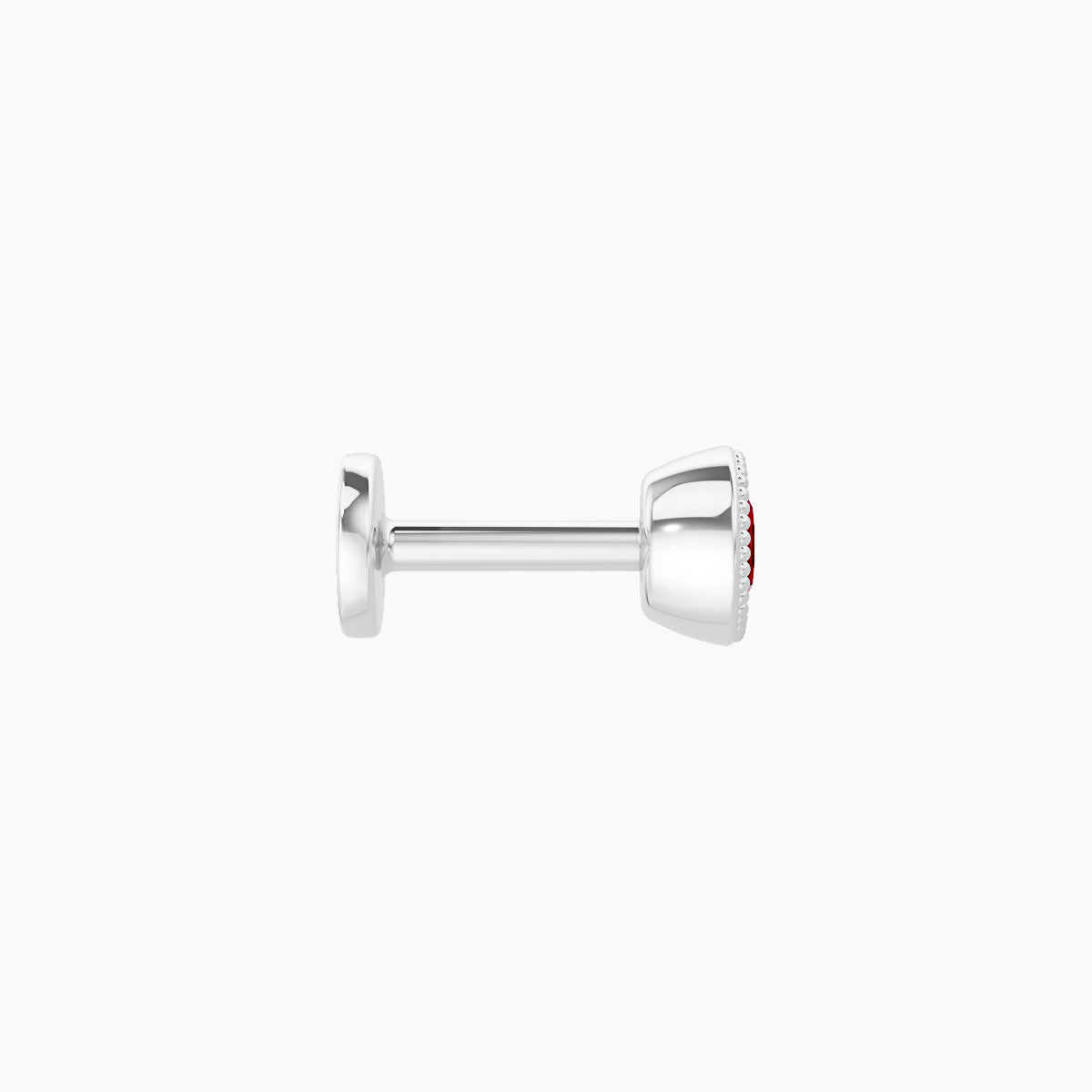 Aya | 18k White Gold 5 mm 4 mm Round Ruby Nose Piercing