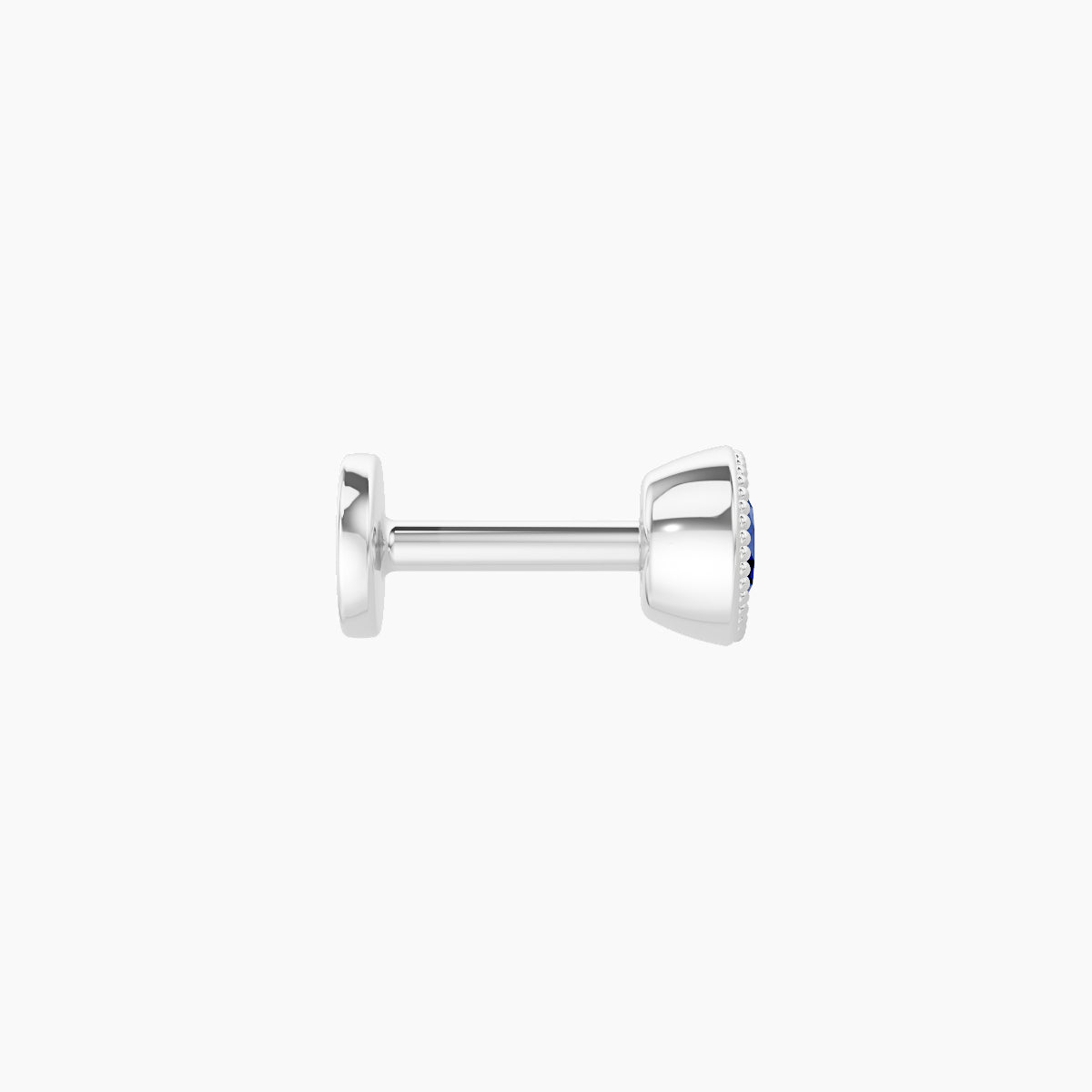Aya | 18k White Gold 5 mm 4 mm Round Sapphire Nose Piercing