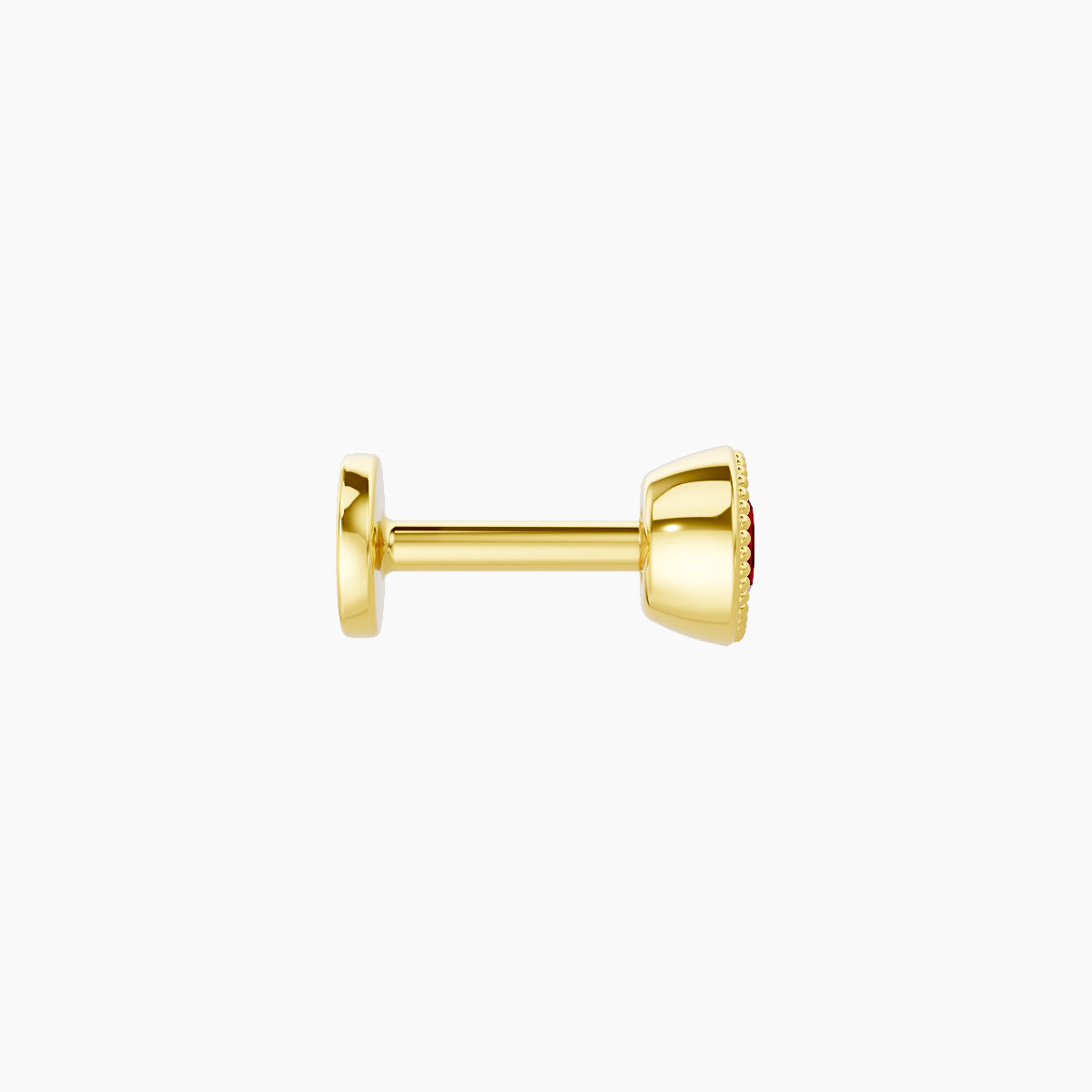 Aya | 18k Yellow Gold 5 mm 4 mm Round Ruby Nose Piercing