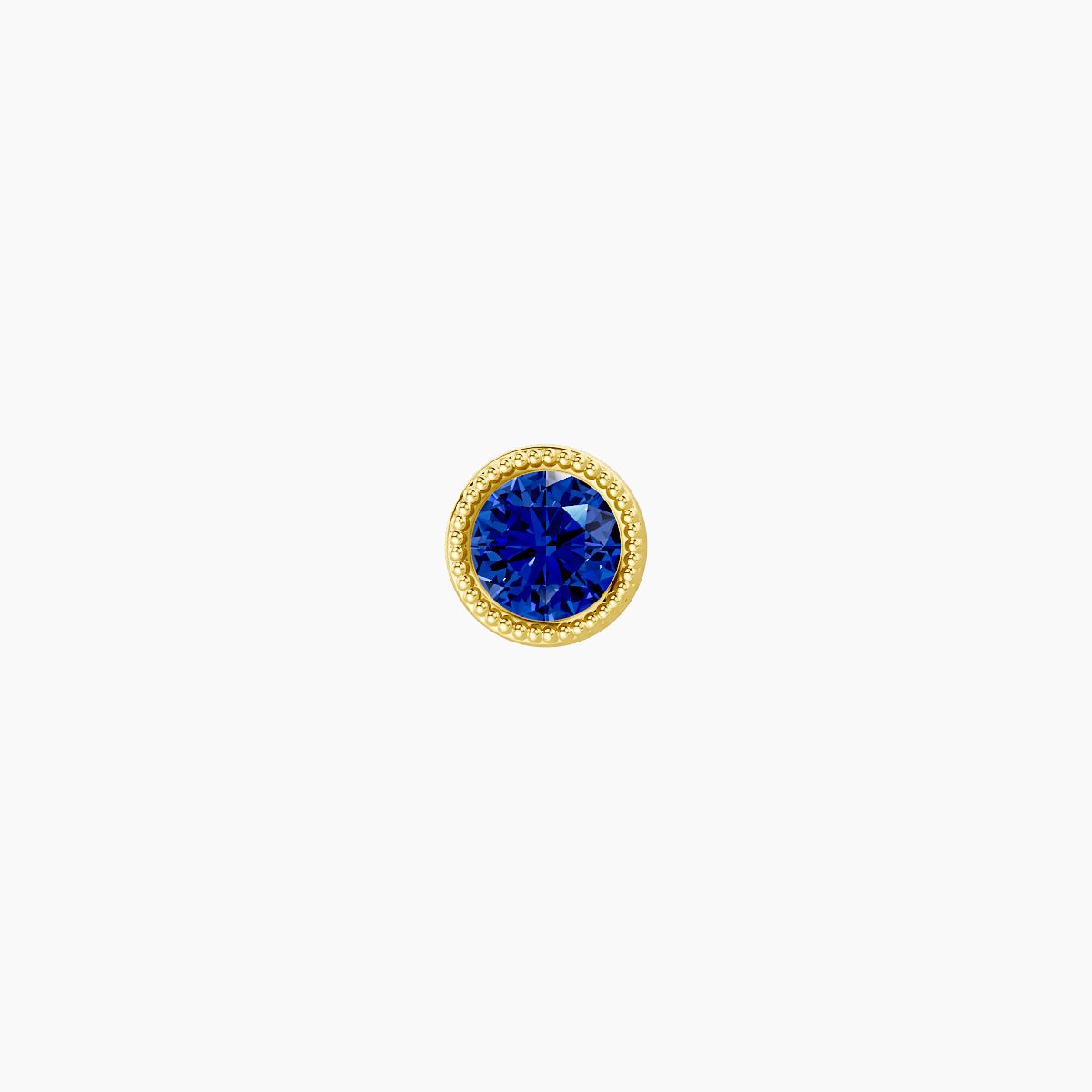 Aya | 18k Yellow Gold 5 mm 4 mm Round Sapphire Nose Piercing