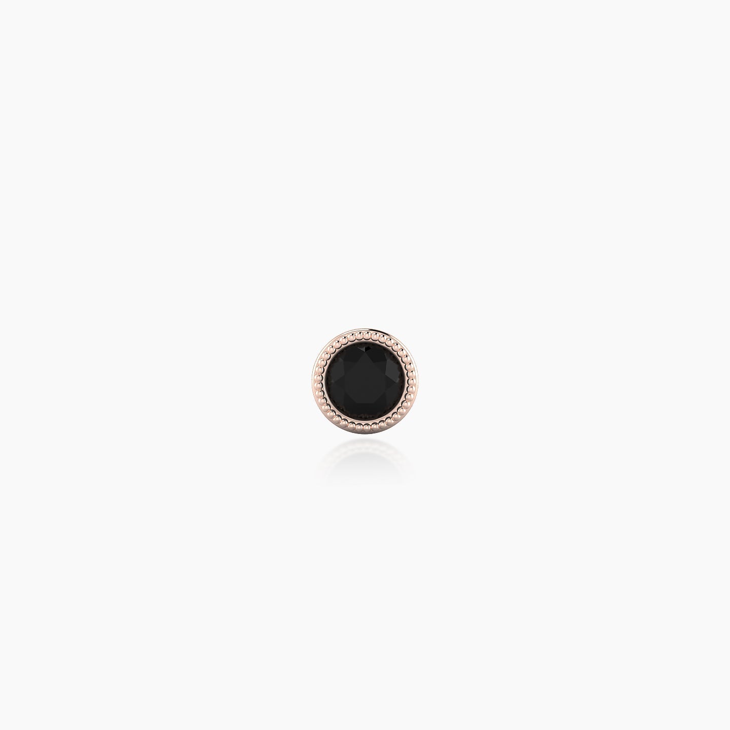 Aya | 18k Rose Gold 5 mm 4 mm Round Black Diamond Nostril Piercing