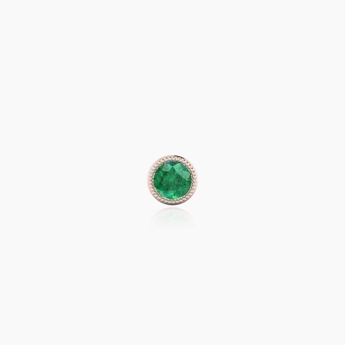 Aya | 18k Rose Gold 5 mm 4 mm Round Emerald Nostril Piercing