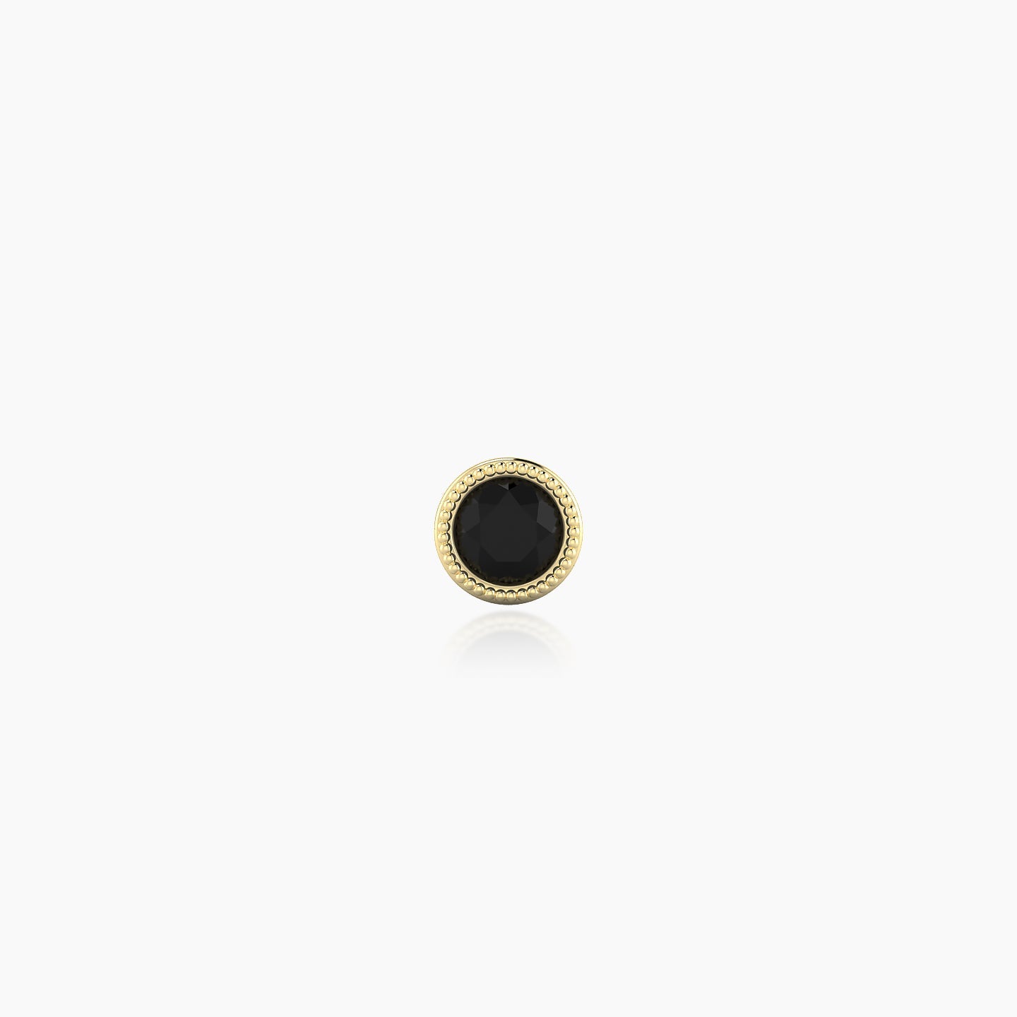 Aya | 18k Yellow Gold 5 mm 4 mm Round Black Diamond Nostril Piercing