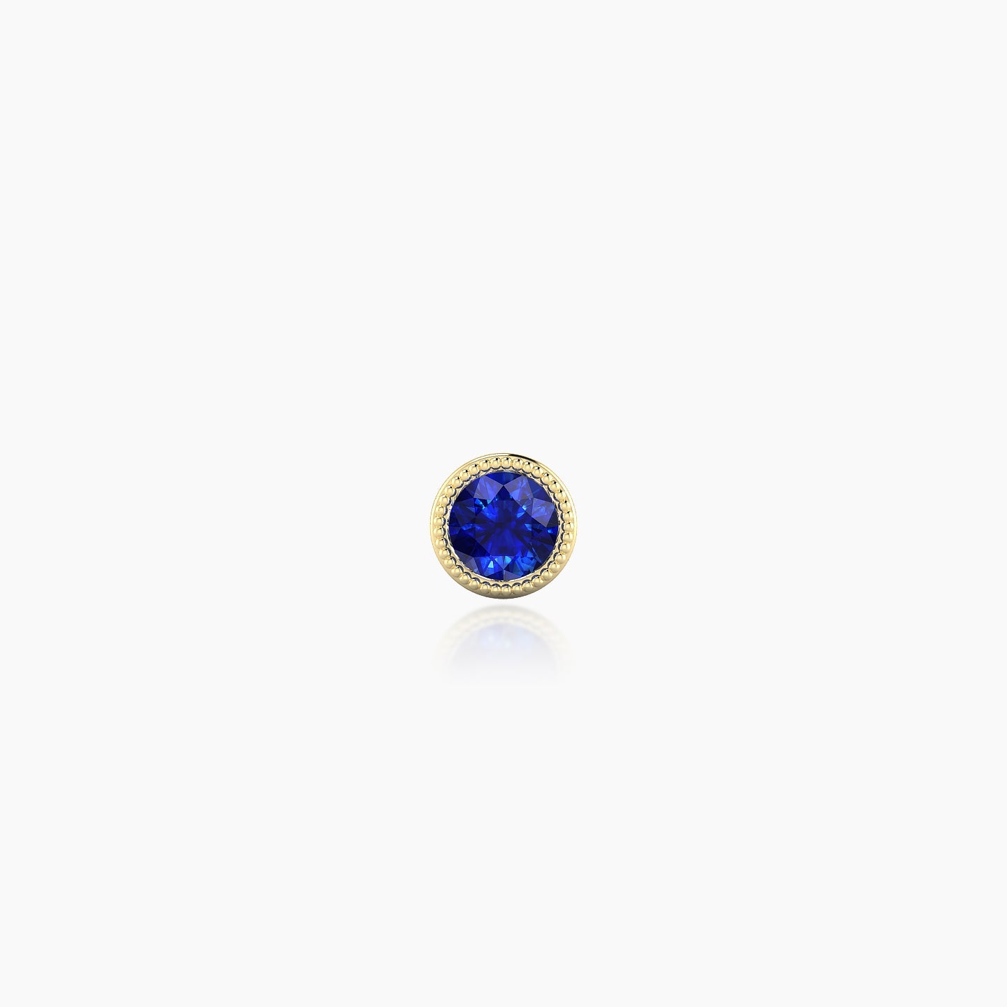 Aya | 18k Yellow Gold 5 mm 4 mm Round Sapphire Nostril Piercing