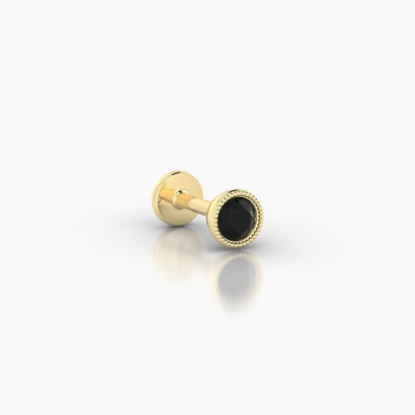 Aya | 18k Yellow Gold 5 mm 4 mm Round Black Diamond Nostril Piercing