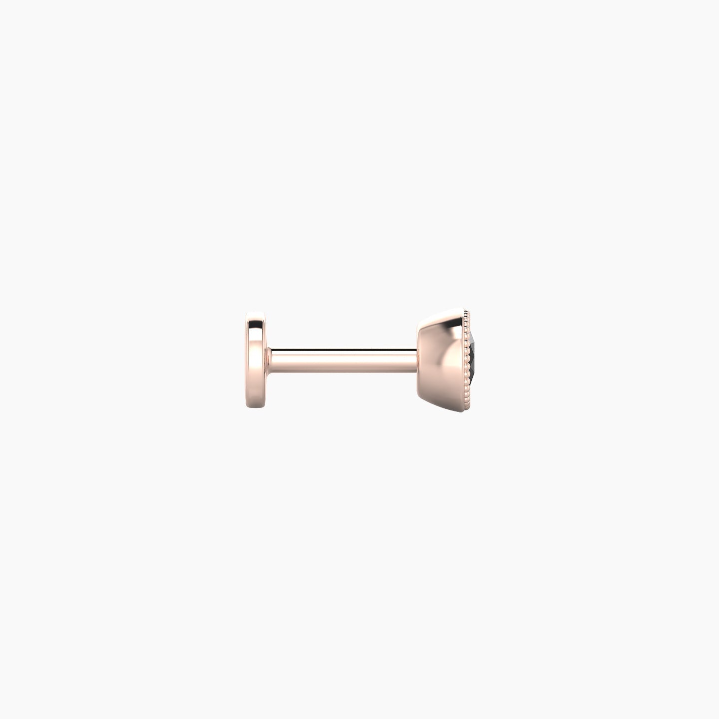 Aya | 18k Rose Gold 5 mm 4 mm Round Black Diamond Nostril Piercing