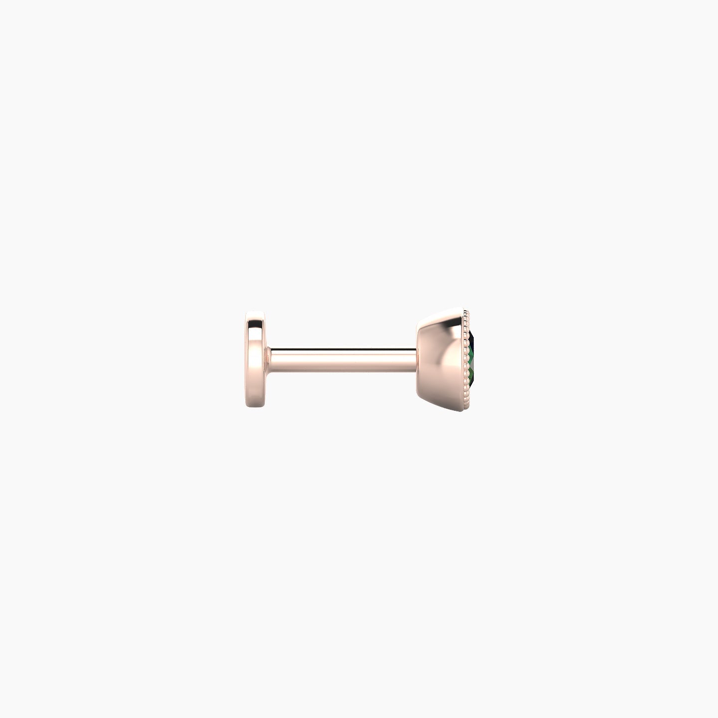 Aya | 18k Rose Gold 5 mm 4 mm Round Emerald Nostril Piercing