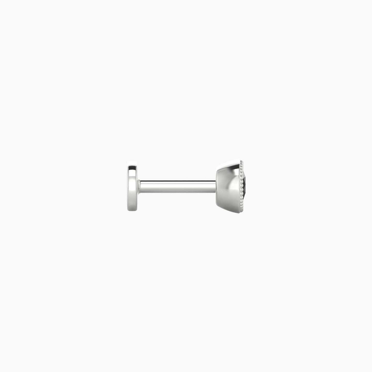 Aya | 18k White Gold 5 mm 4 mm Round Black Diamond Nostril Piercing