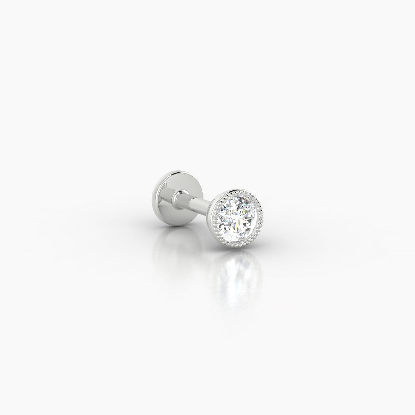 Aya | 18k White Gold 4 mm 5 mm Round Diamond Piercing