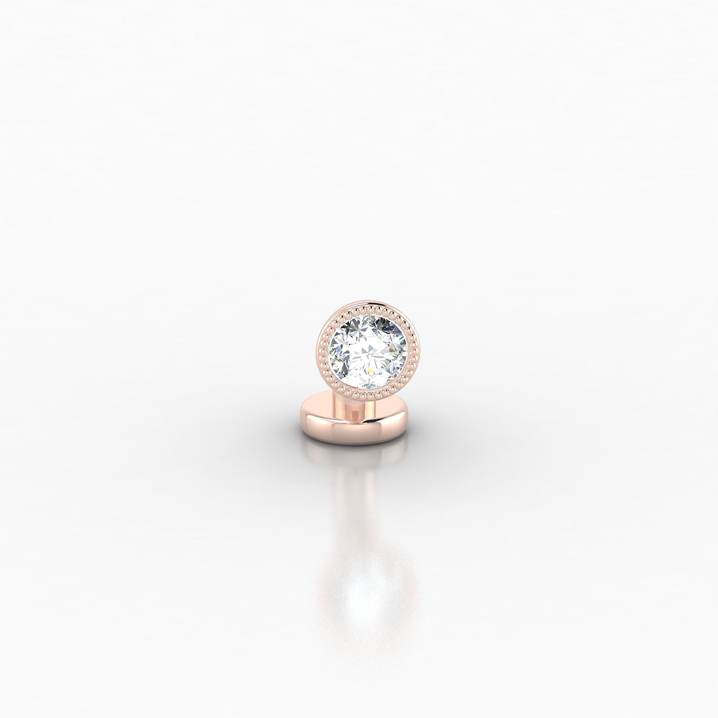 Aya | 18k Rose Gold 6 mm 4 mm Round Diamond Floating Navel Piercing