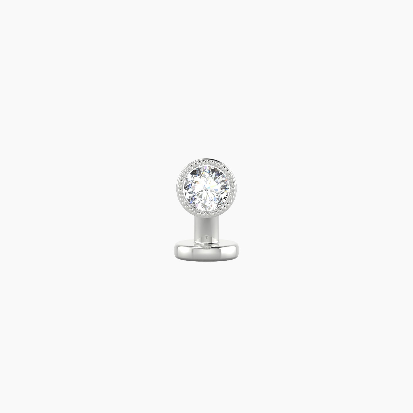 Aya | 18k White Gold 4 mm 6 mm Round Diamond Floating Navel Piercing