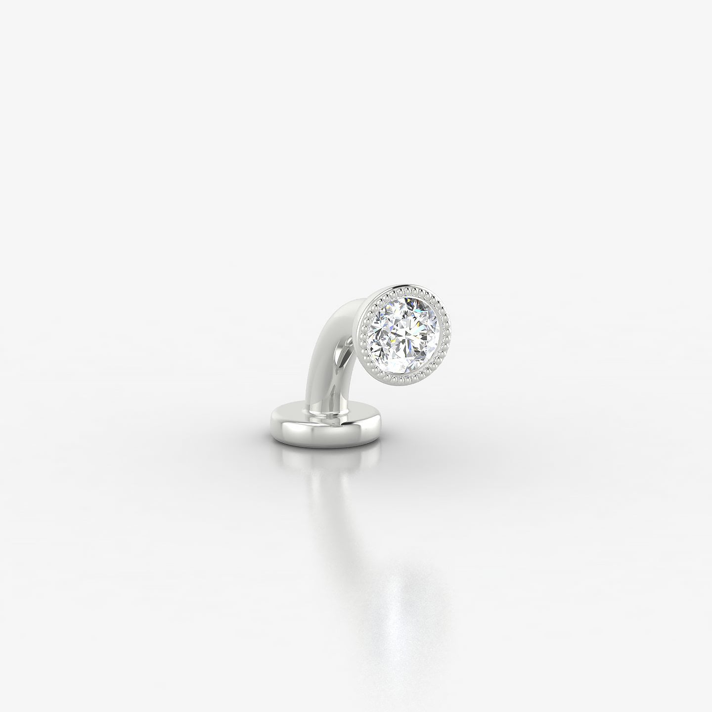 Aya | 18k White Gold 4 mm 6 mm Round Diamond Floating Navel Piercing