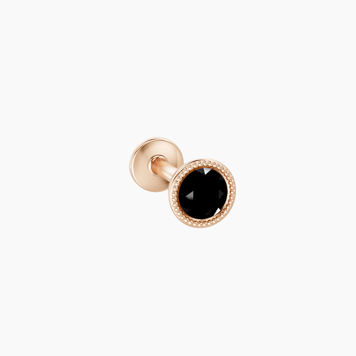 Aya | 18k Rose Gold 6.5 mm 4 mm Round Black Diamond Nose Piercing